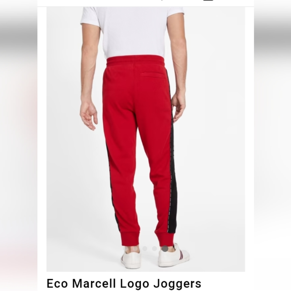 Guess Iben Hoodie Colorblock Jogger Set Red, Black & White Men's (2023) NWOT - Picture 10 of 15